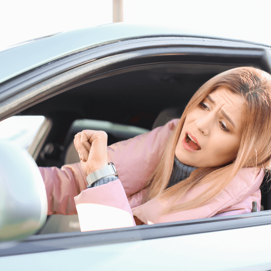 Busy Mom Stuck in Traffic