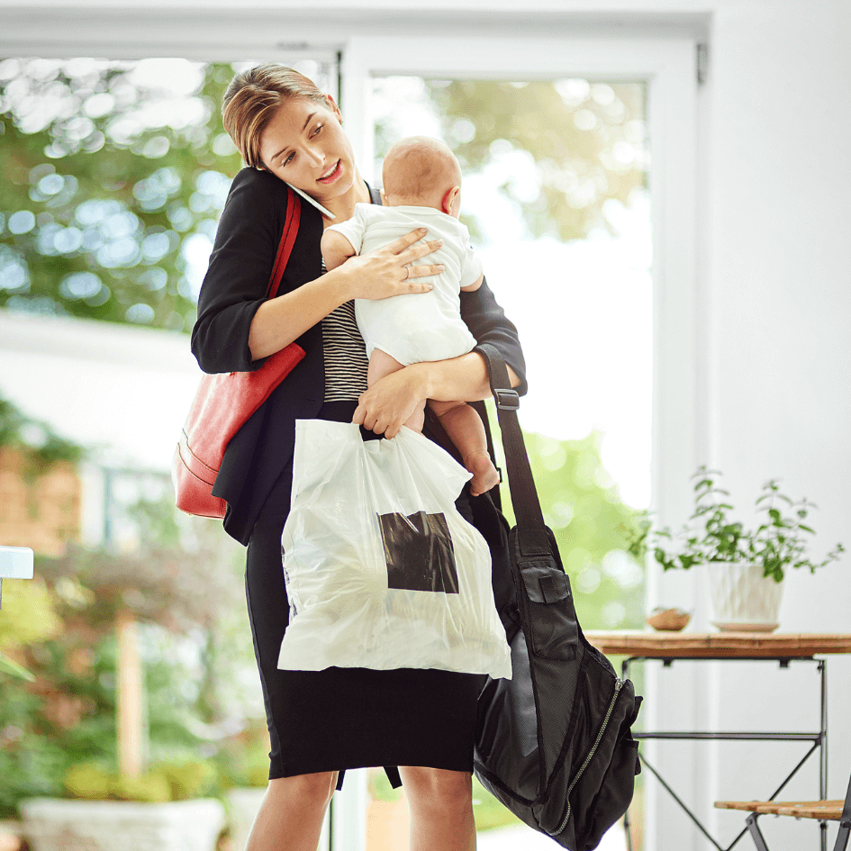 Busy Mom with Baby